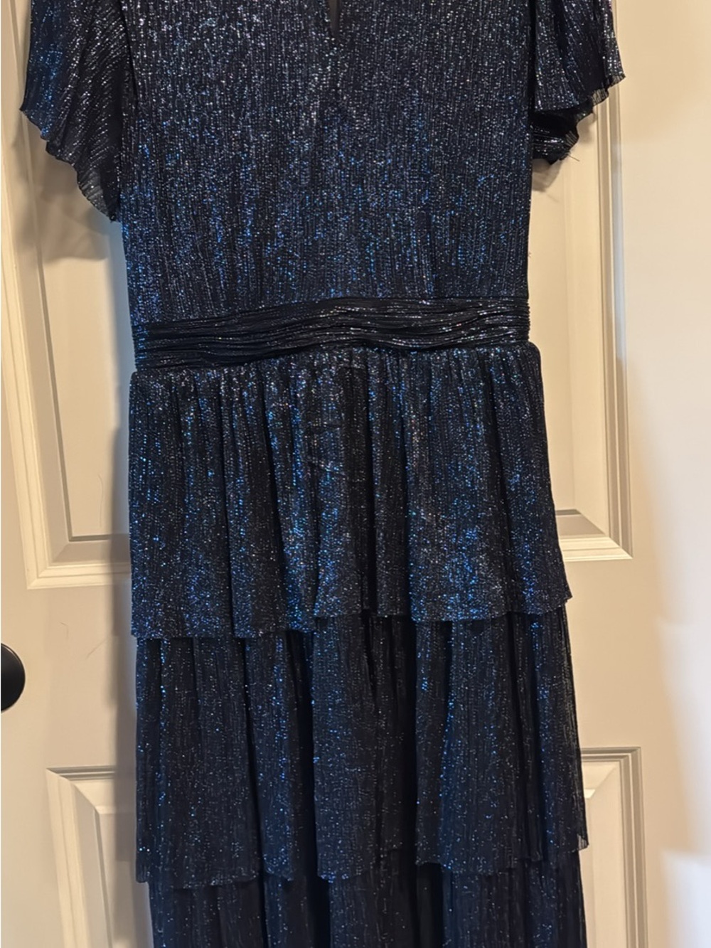 Sparkle Tiered Navy Blue Party Dress Size 8P